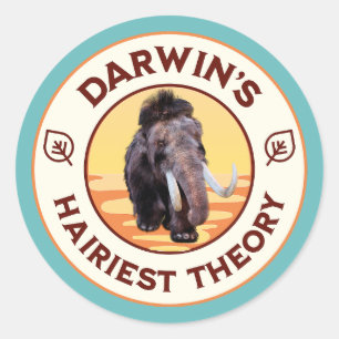 Darwins haarigste Theorie Süßes Wollhaarmammut  Runder Aufkleber