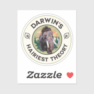 Darwins haarigste Theorie Wolliges Mammut  Aufkleber
