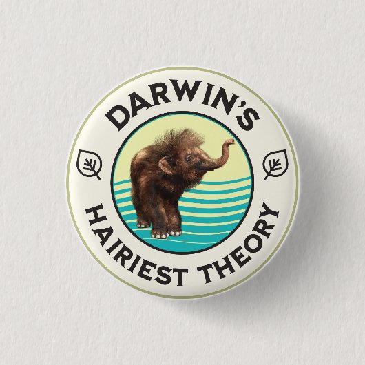 Darwins hellste Theorie Niedlich Wooly Mammoth Button (Vorderseite)