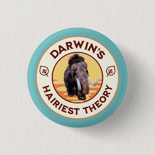 Darwins hellste Theorie Niedlich Wooly Mammoth Button (Vorderseite)
