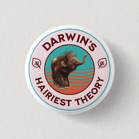 Darwins hellste Theorie Niedlich Wooly Mammoth Button (Vorderseite)