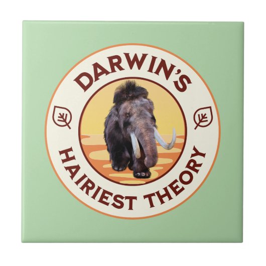 Darwins hellste Theorie Niedlich Wooly Mammoth Fliese (Vorderseite)