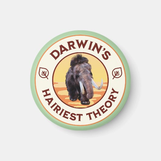 Darwins hellste Theorie Niedlich Wooly Mammoth Magnet (Vorne)