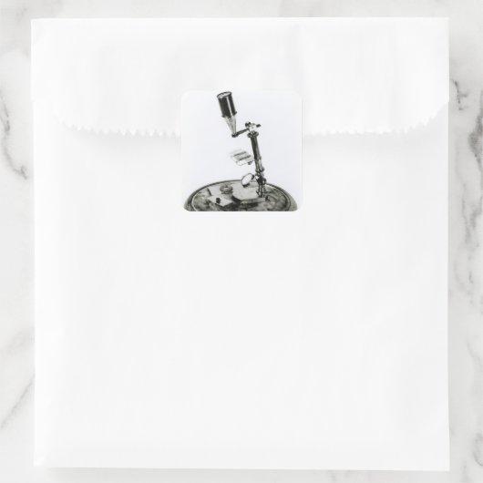 Darwins Mikroskop Quadratischer Aufkleber (Tasche)