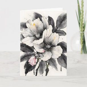 Darwins Pantoffel - Aquarellblumen Karte