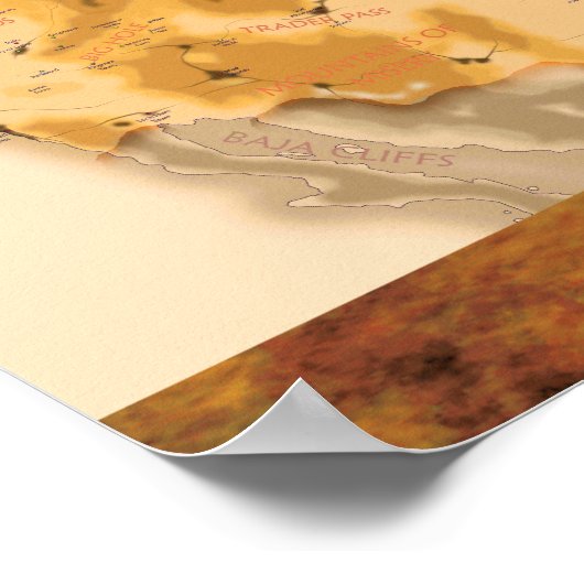 Darwins World Twisted Earth Map mit Hintergrund Poster (Ecke)