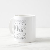 Das 10-jährige Jubiläum Kaffeetasse (Vorderseite Links)