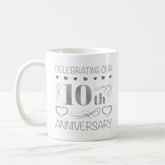 Das 10-jährige Jubiläum Kaffeetasse (Links)
