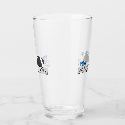 Das 16 oz Pint-Bierglas der Kommission Glas (Links)