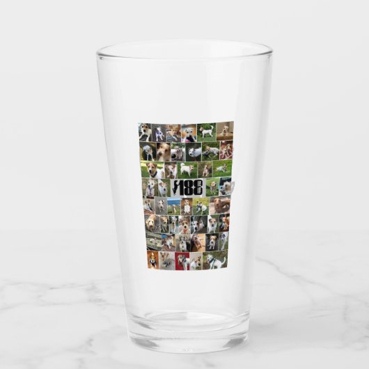 Das 188 Logo- und Poster-Pint-Glas Glas (Vorderseite)