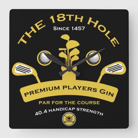 Das 18. Golf Hole Funny Golfgeschenke Quadratische Wanduhr (Vorderseite)