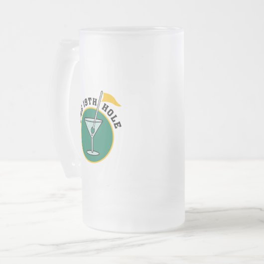 Das 19. Hole Funny Golf Dadism Geschenk Mattglas Bierglas (Vorderseite Links)
