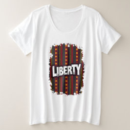 Das 19. Wort "LIBERTY" auf einem afrikanischen Ken Große Größe T-Shirt