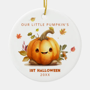 Das 1. Halloween-Ornament unseres kleinen Kürbiss Keramik Ornament
