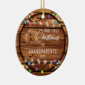 Das 1. Rustikale Weihnachtslicht-Foto der Großelte Keramik Ornament (Rechts)