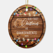 Das 1. Rustikale Weihnachtslicht-Foto der Großelte Keramik Ornament (Links)