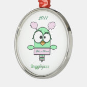 Das 1. Weihnachten 2011 Bugglejazz Babys Silbernes Ornament (Links)