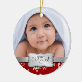 Das 1. Weihnachten des Babys. Addieren Sie Ihr Keramikornament (Links)