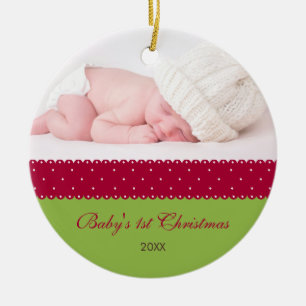 Das 1. Weihnachten des Babys - Band (Grün) Keramikornament