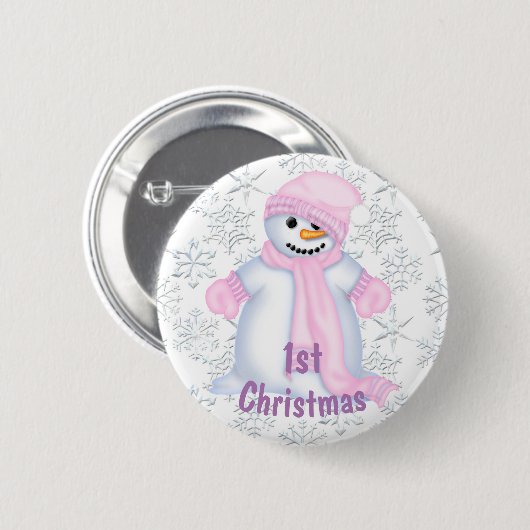 Das 1. Weihnachten des niedlichen Snowman-Babys Button (Vorne & Hinten)