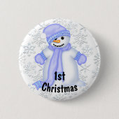 Das 1. Weihnachten des niedlichen Snowman-Babys Button (Vorderseite)