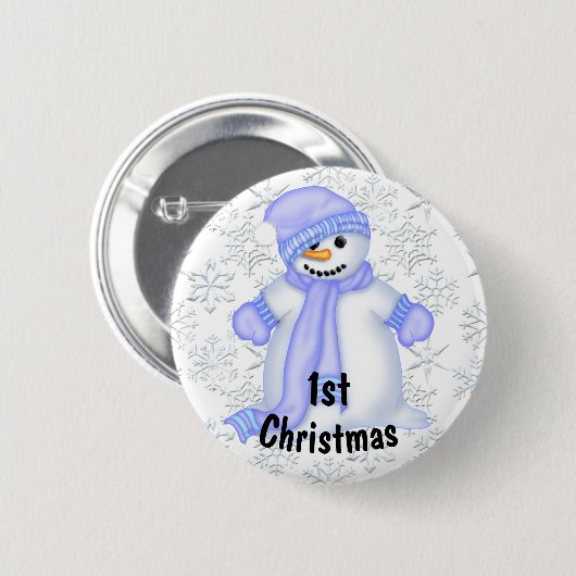 Das 1. Weihnachten des niedlichen Snowman-Babys Button (Vorne & Hinten)