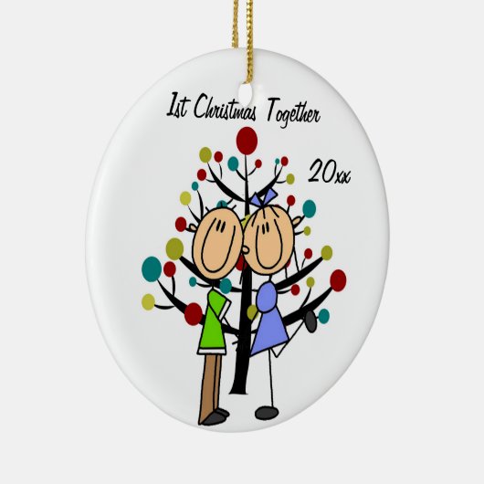 Das 1. Weihnachten des Paares zusammen ringsum Keramikornament (Rechts)