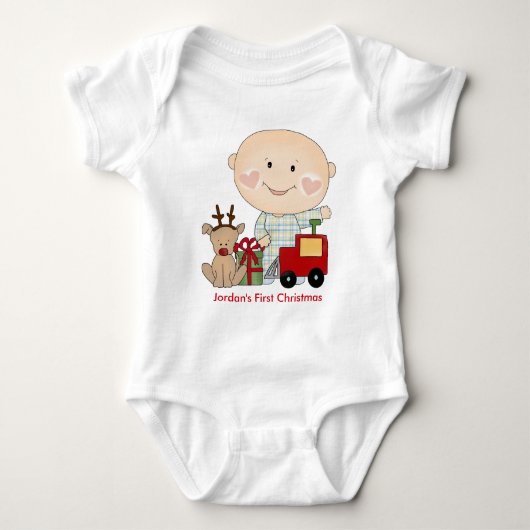 Das 1. Weihnachten des personalisierten Baby Strampler (Vorderseite)