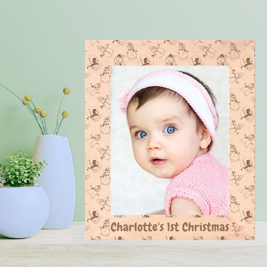 Das 1. Weihnachtsfest des Babys-Fotos | Niedlich S Geätzte Rahmen
