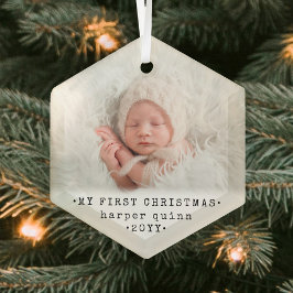 Das 1. Weihnachtsfest des Babys - Modernes Minimal Ornament Aus Glas