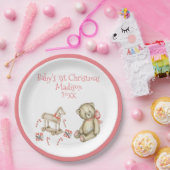 Das 1. Weihnachtskind personalisieren Pink Niedlic Pappteller (Party)