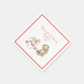 Das 1. Weihnachtskind personalisieren Pink Niedlic Serviette (Ecke)