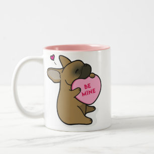 Das 2015-French des Valentines Bulldogge-Rote Zweifarbige Tasse