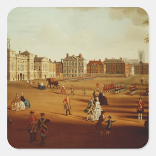 Das 2. Footguards auf Parade am Pferdeschutz Quadratischer Aufkleber