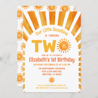 Das 2. Geburtstags-Party unseres kleinen Sonnensch Einladung