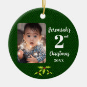 Das 2. Weihnachtsgrün-Imitat des Babys Keramik Ornament (Vorne)