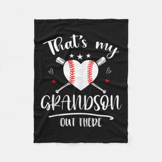 Das 39 ist mein Enkel da draußen Baseball-Großmutt Fleecedecke (Vorderseite)