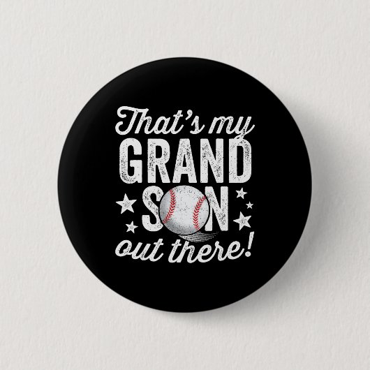 Das 39 ist mein Enkel da draußen Baseball-Oma Button (Vorderseite)