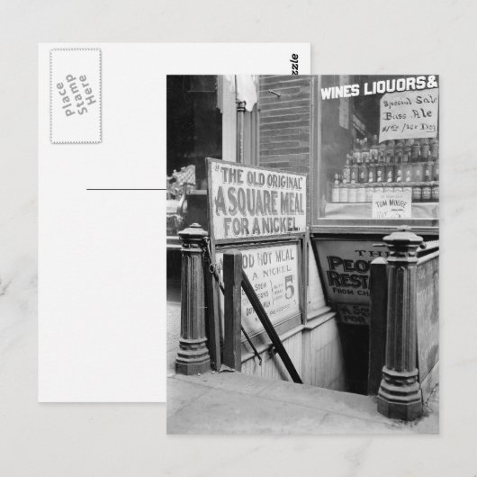 Das 5-Cent-Restaurant, 1915 Postkarte (Vorne/Hinten)