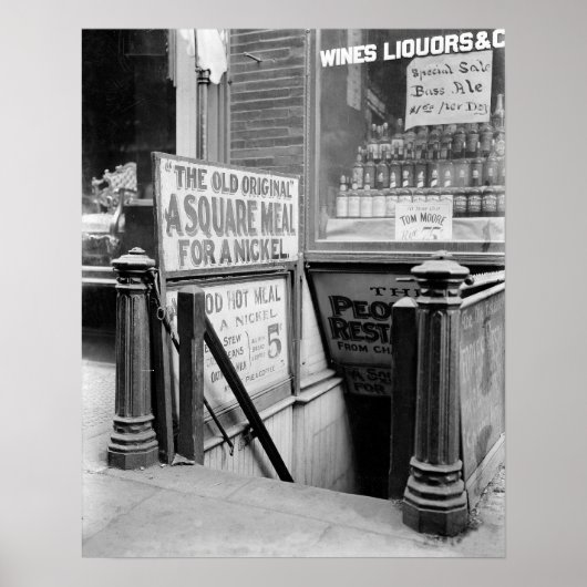 Das 5 Cent Restaurant, 1915. Vintages Foto Poster (Vorne)