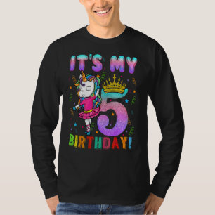 Das 5. Geburtstag Einhorn 5 Jahre alte Mädchen dra T-Shirt