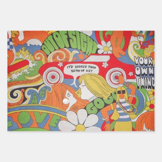 Das 70er-Wrapping-Papier Geschenkpapier Set (Vorderseite 3)