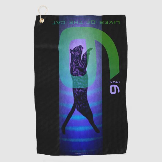 Das 9 Leben des Katzen-Handtuchs Golfhandtuch (Vorderseite)