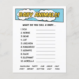 Das A Boy Comic Buch Superhero Baby Animals Game