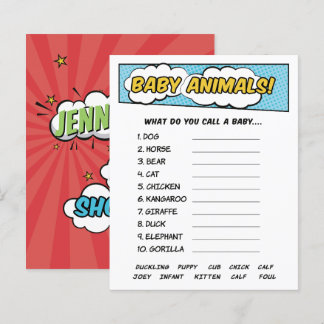 Das A Boy Comic Buch Superhero Baby Animals Game