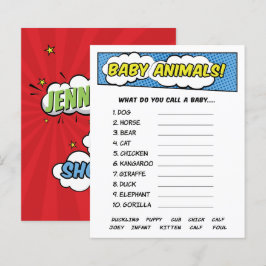 Das A Boy Comic Buch Superhero Baby Animals Game