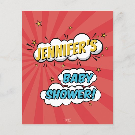 Das A Boy Comic Buch Superhero Babydusche Ratschla (Rückseite)