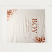 Das A Boy Rustic Fall Baby Dusche Foto Prop Wandteppich (Vorderseite (Horizontal))