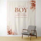 Das A Boy Rustic Fall Baby Dusche Foto Prop Wandteppich (Beispiel)