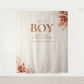Das A Boy Rustic Fall Baby Dusche Foto Prop Wandteppich (Vorderseite)